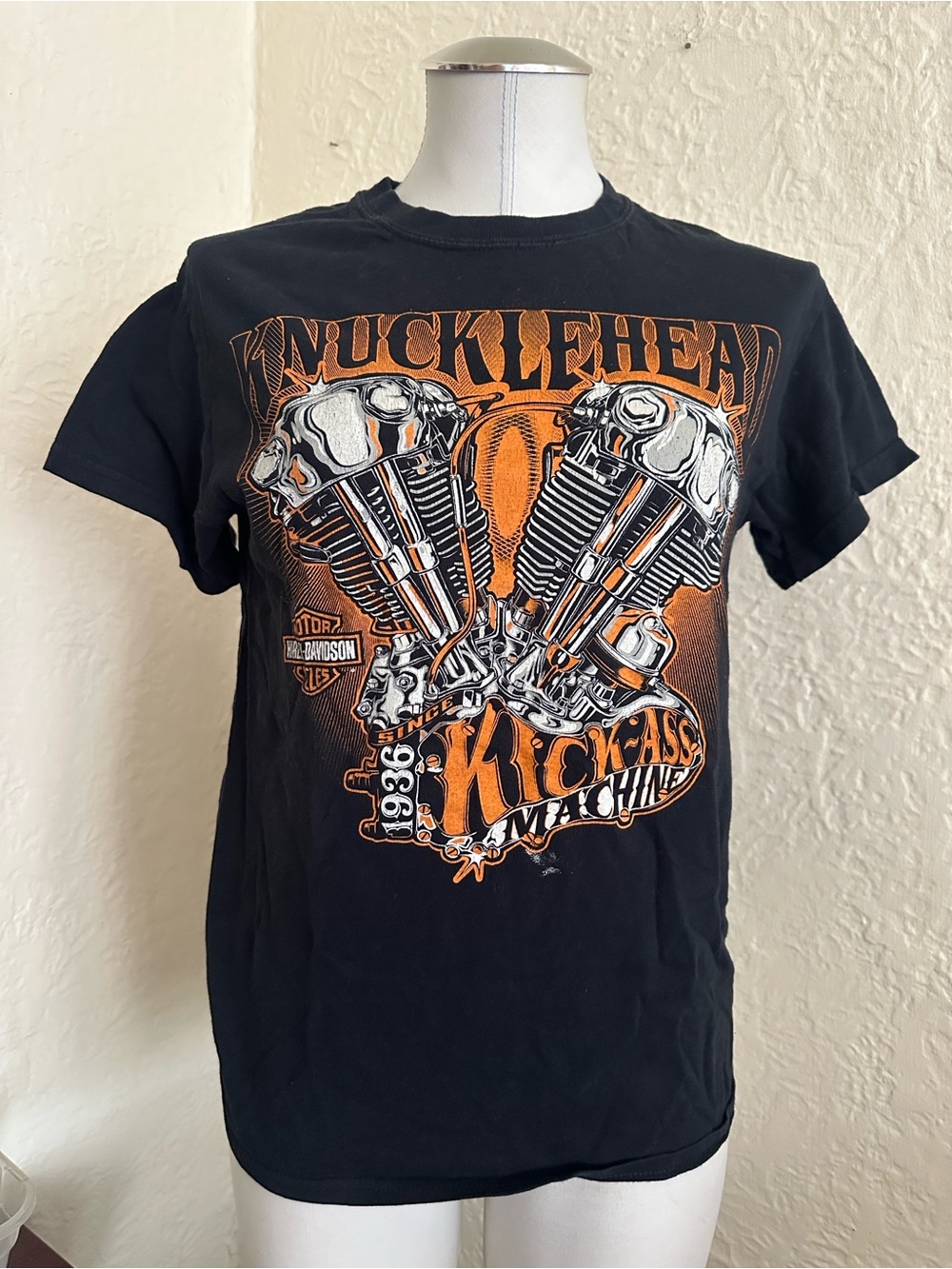 Harley-Davidson Black Orange Graphic T-Shirt Small